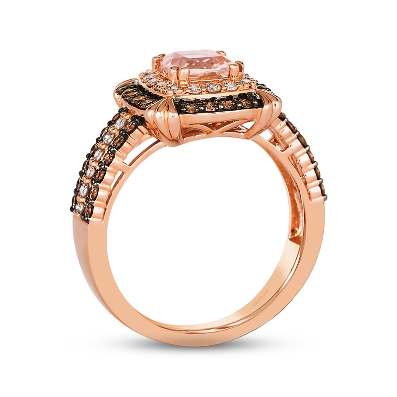 Le Vian Morganite Ring 3/4 ct tw Diamonds Strawberry Gold Plated