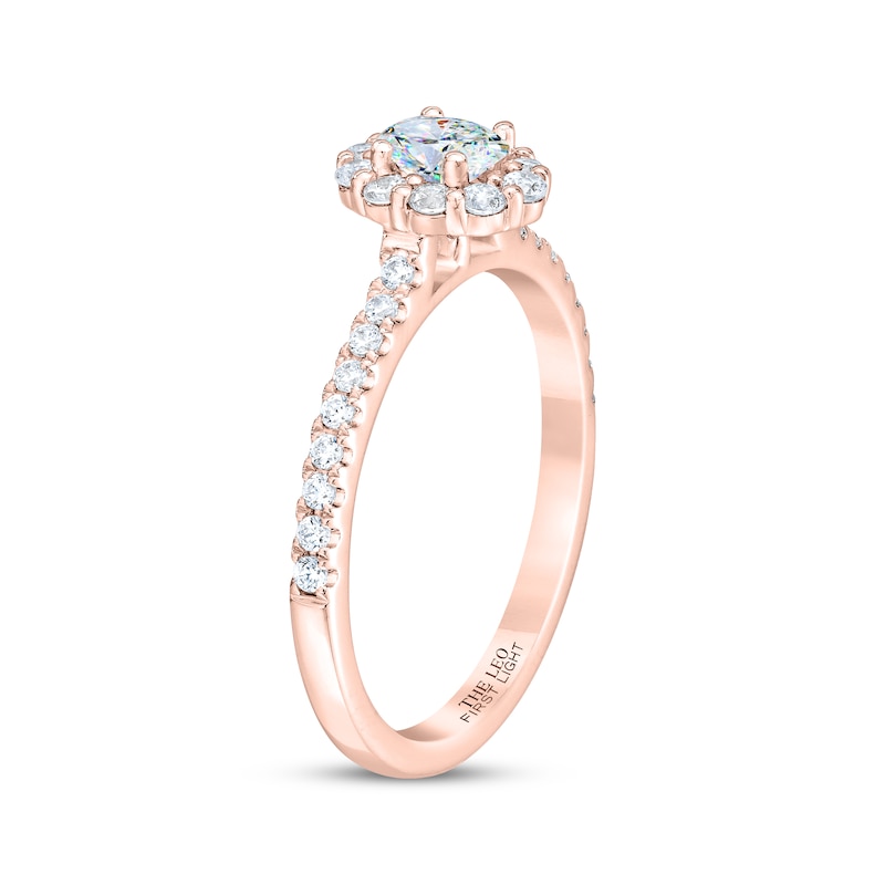 THE LEO First Light Diamond Oval-Cut Engagement Ring 3/4 ct tw Rose Gold Plated