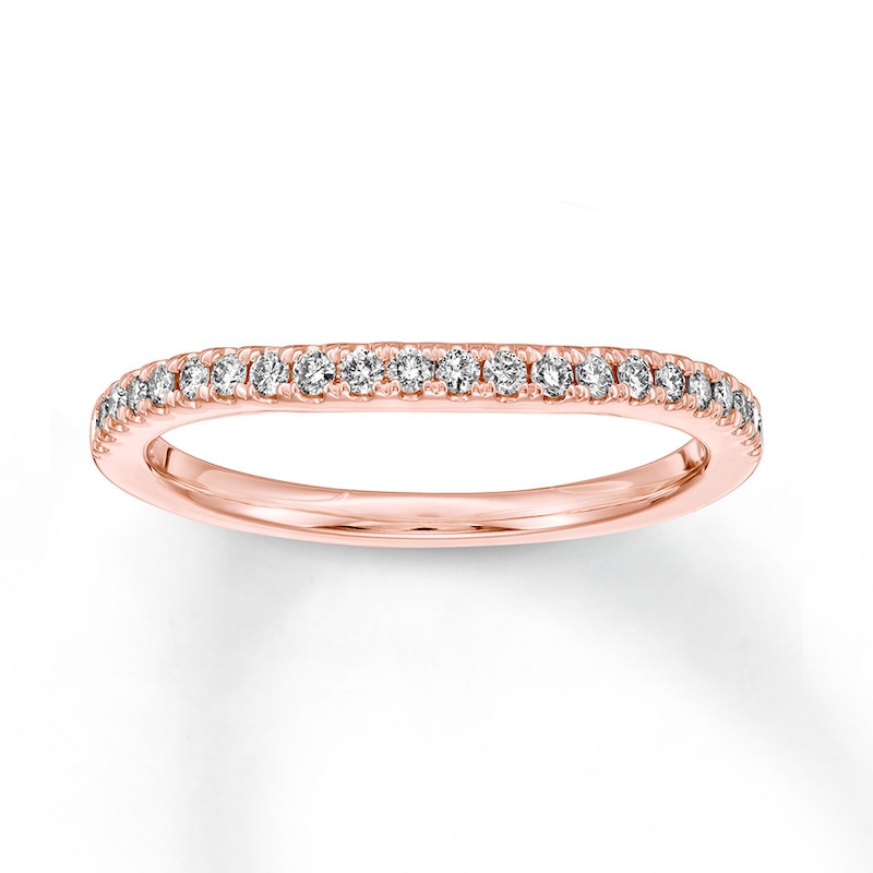 Diamond Wedding Band 1/5 ct tw Rose Gold Plated