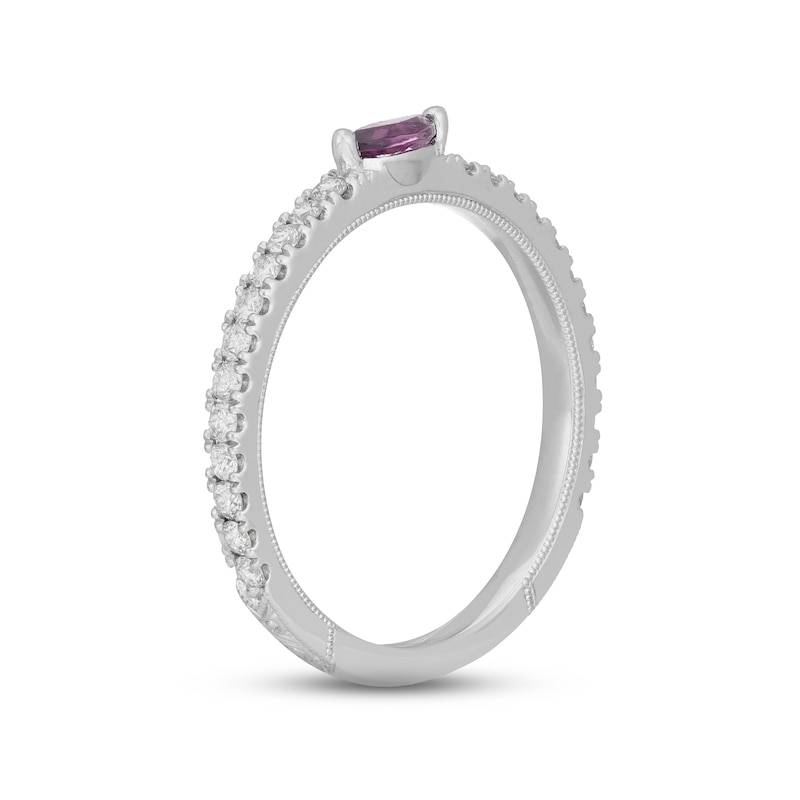 Neil Lane Garnet & Diamond Anniversary Ring 1/3 ct tw White Gold Plated