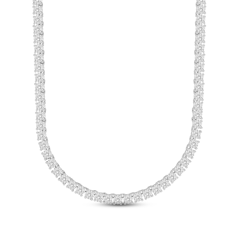 Men's Diamond Tennis Necklace 3 ct tw Round-cut White Gold Plated 20