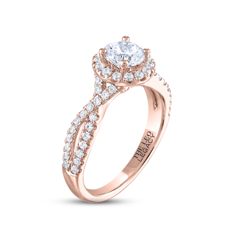 THE LEO Legacy Lab-Created Diamond Engagement Ring 1-3/8 ct tw Rose Gold Plated