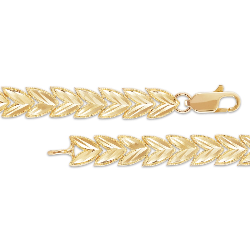 Stampato Leaf Bracelet Yellow Gold Plated 8