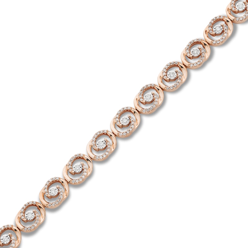Encircled by Love Diamond Line Bracelet 1 ct tw Round-cut Rose Gold Plated 7.25