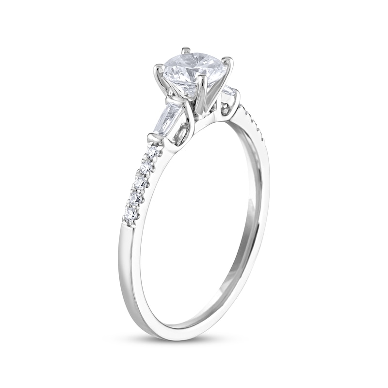 Round-Cut Diamond Engagement Ring 3/4 ct tw White Gold Plated