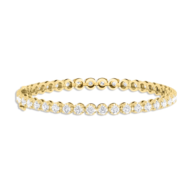 Lab-Created Diamonds by Line Bracelet 5 ct tw Yellow Gold Plated 7