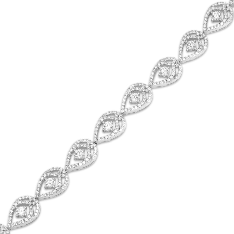 Love Entwined Diamond Link Bracelet 2-1/2 ct tw White Gold Plated 7