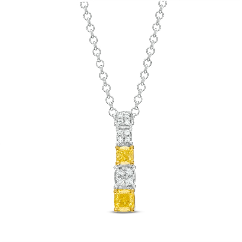 Le Vian Sunny Yellow Diamond Necklace 3/8 ct tw Two-Tone Gold Plated 19