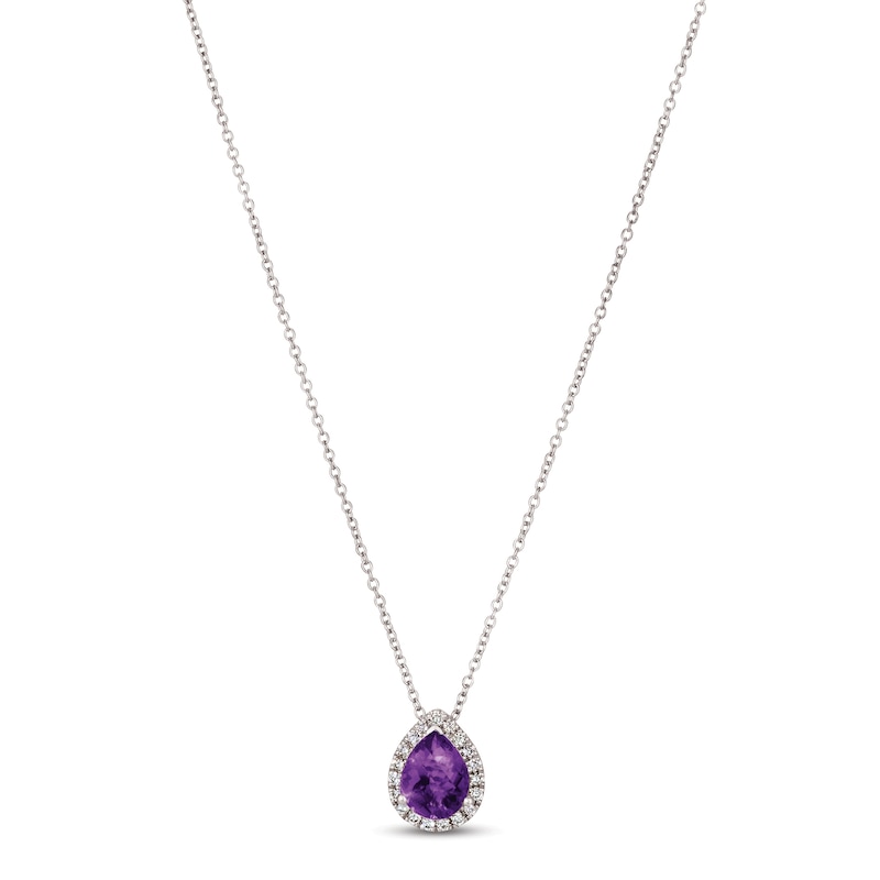 Le Vian Amethyst & Diamond Necklace 1/8 ct tw Vanilla Gold Plated 18