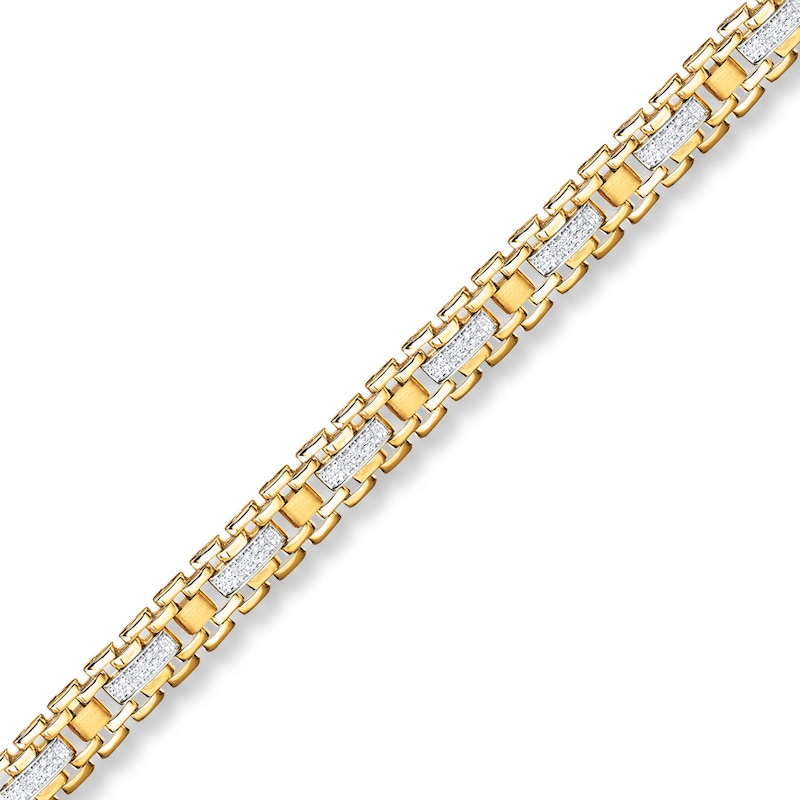 Men's Bracelet 3/4 ct tw Diamonds Yellow Gold Plated 8.25