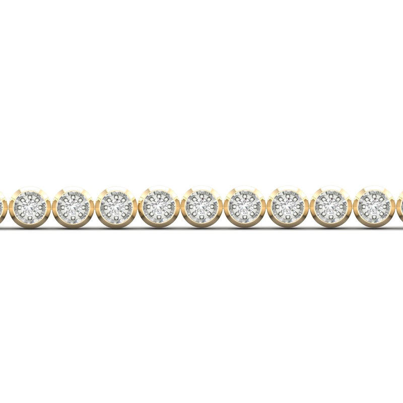 Men's Diamond Tennis Bracelet 2 ct tw Round-cut Yellow Gold Plated 8.5