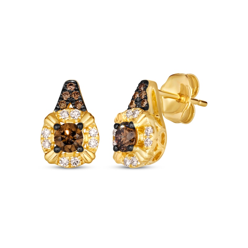 Le Vian Diamond Earrings 1/2 ct tw Honey Gold Plated
