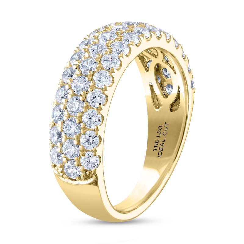 THE LEO Ideal Cut Diamond Anniversary Ring 1-1/2 ct tw Yellow Gold Plated