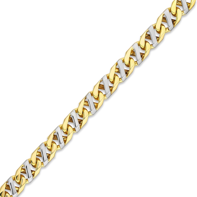 Solid Mariner Link Chain Necklace Two-Tone Gold Plated 20