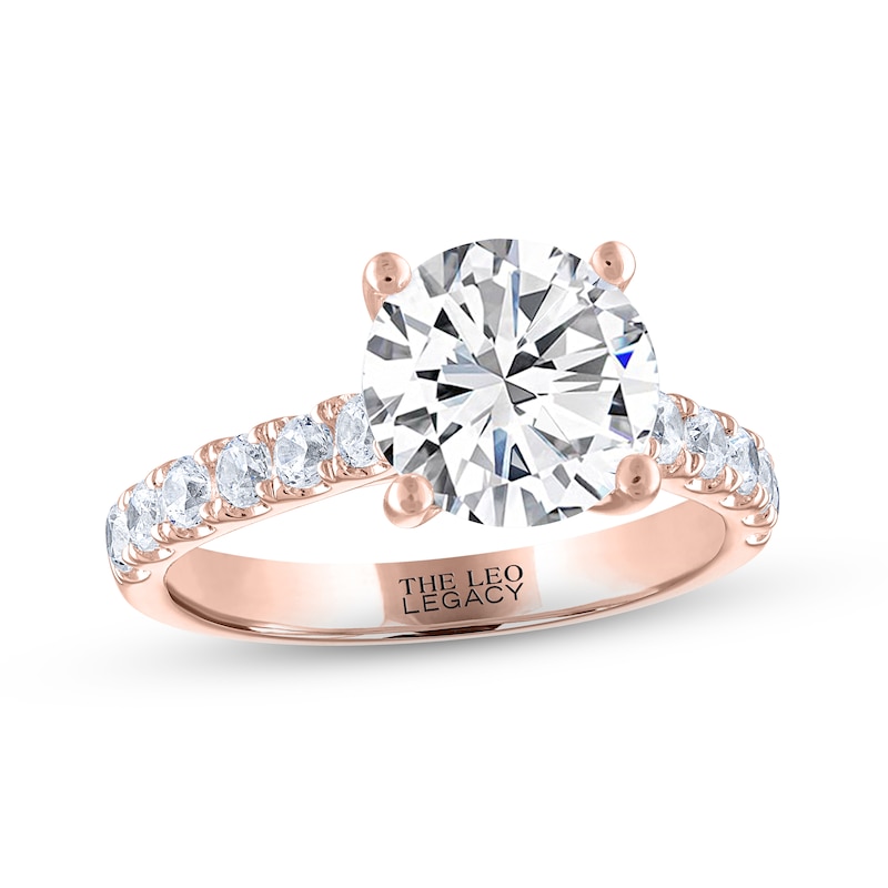 THE LEO Legacy Lab-Created Diamond Engagement Ring 3-1/2 ct tw Rose Gold Plated