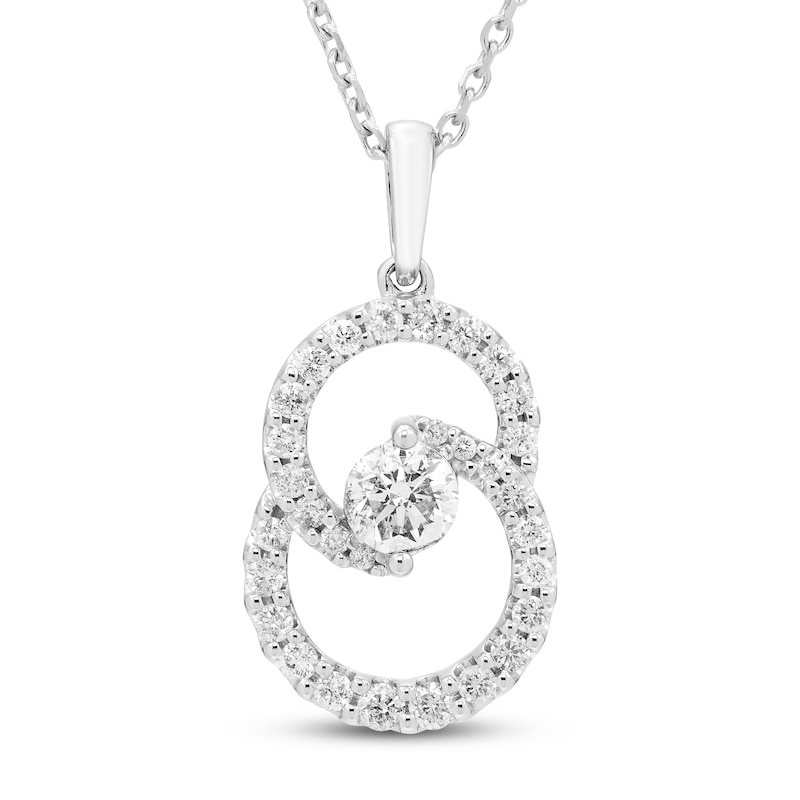 Encircled by Love Diamond Necklace 1/2 ct tw Round-cut White Gold Plated 18