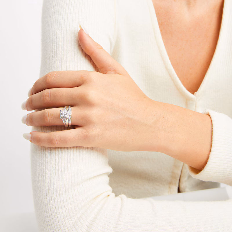 Now + Forever Diamond Bridal Set 5/8 ct tw Round-cut 10K White Gold