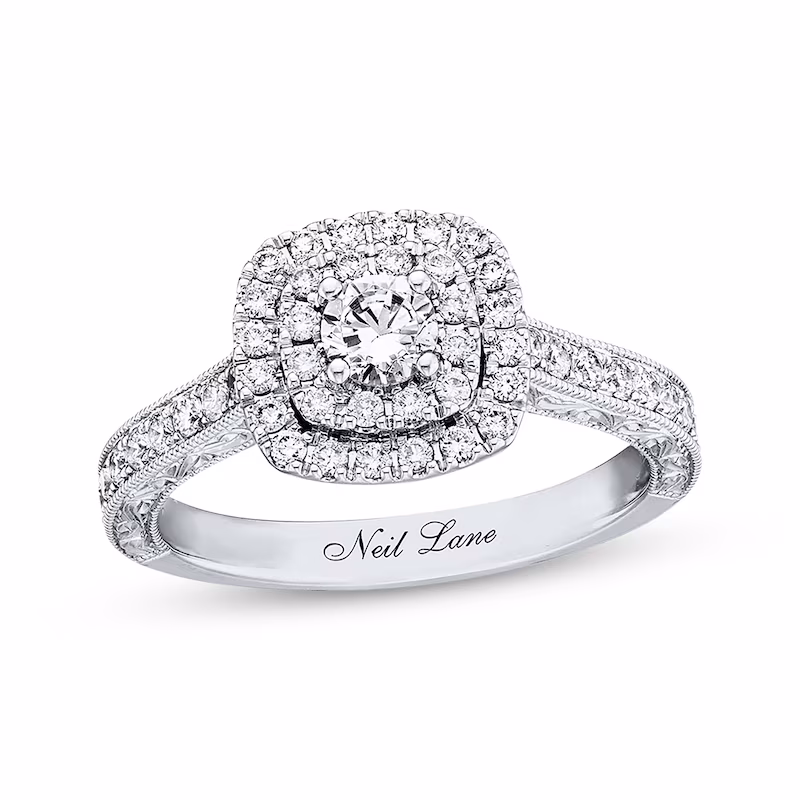 Neil Lane Round-cut Diamond Engagement Ring 7/8 ct tw 14K White Gold