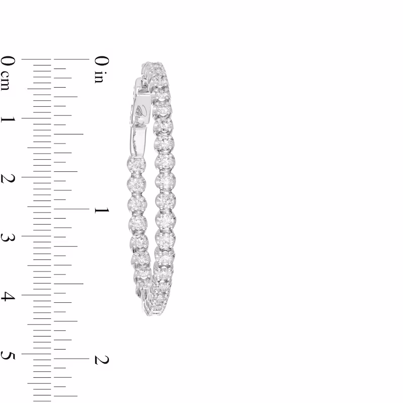 Marilyn Monroeâ¢ Collection 3 CT. T.W. Journey Diamond Inside-Out Hoop Earrings in 10K White Gold