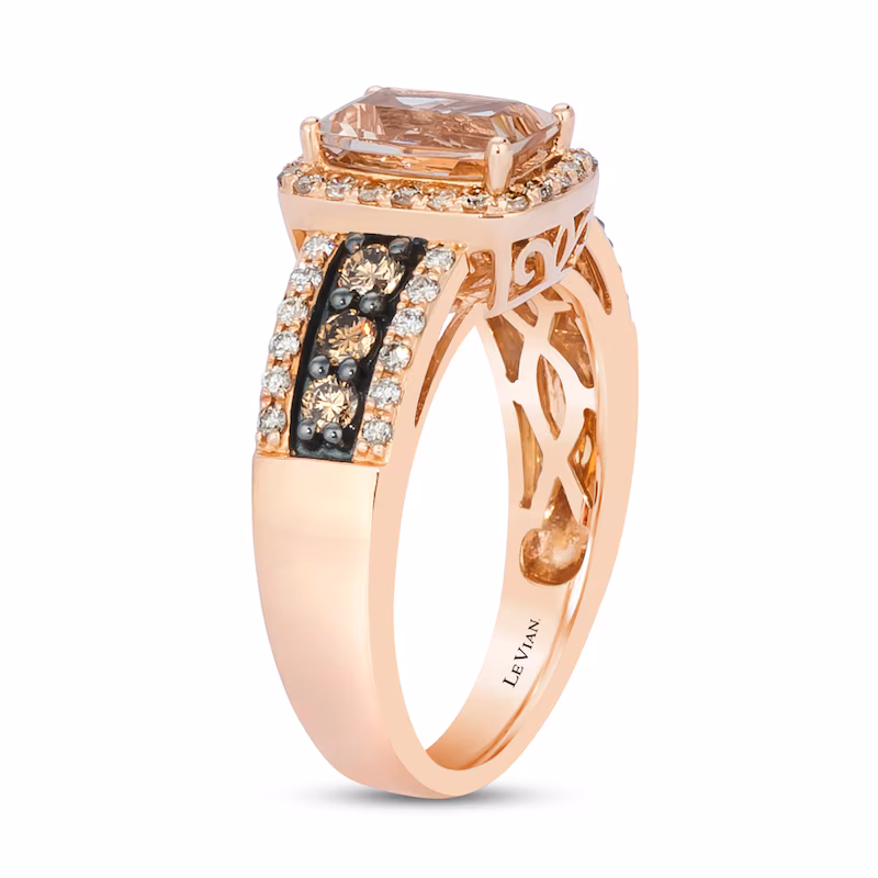 Le Vian Morganite Ring 5/8 ct tw Diamonds 14K Strawberry Gold