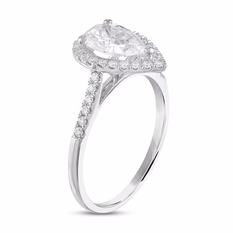 Diamond Engagement Ring 1-1/5 ct tw Pear-shaped 18K White Gold