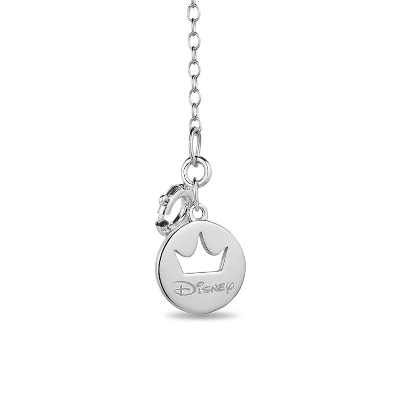 Enchanted Disney Belle 1/6 CT. T.W. Diamond Rose and Heart Pendant in Sterling Silver and 10K Rose Gold - 19