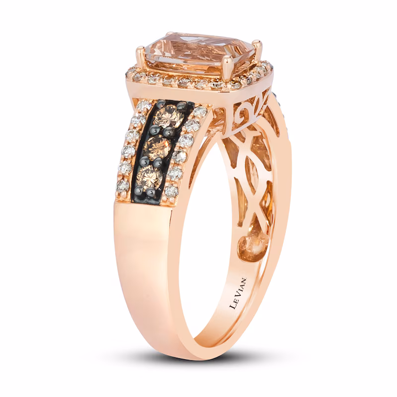 Le Vian Morganite Ring 5/8 ct tw Diamonds 14K Strawberry Gold