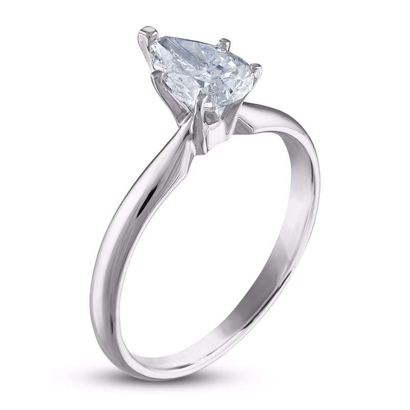 Diamond Solitaire Ring 1 ct tw Pear-shaped 14K White Gold (I2/I)