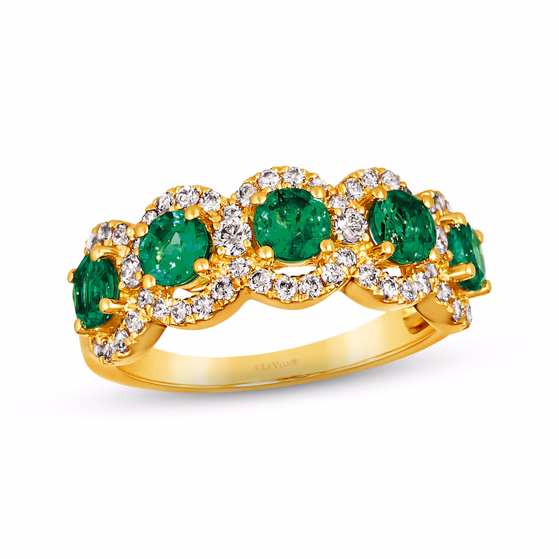 Le Vian Creme Brulee Emerald Ring 1/2 ct tw Diamonds 14K Honey Gold
