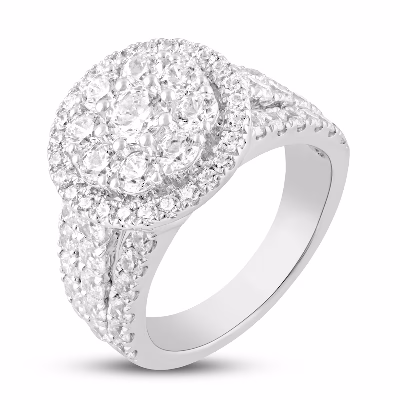 Diamond Engagement Ring 3 ct tw Round-cut 10K White Gold