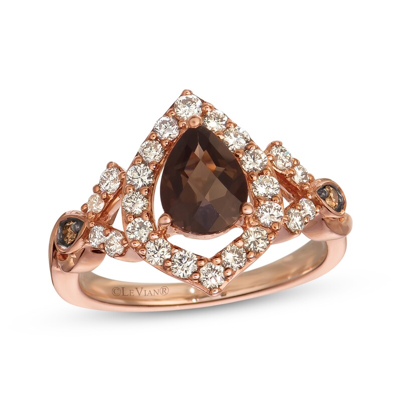 Le Vian Chocolate Quartz Ring 5/8 ct tw Diamonds 14K Strawberry Gold