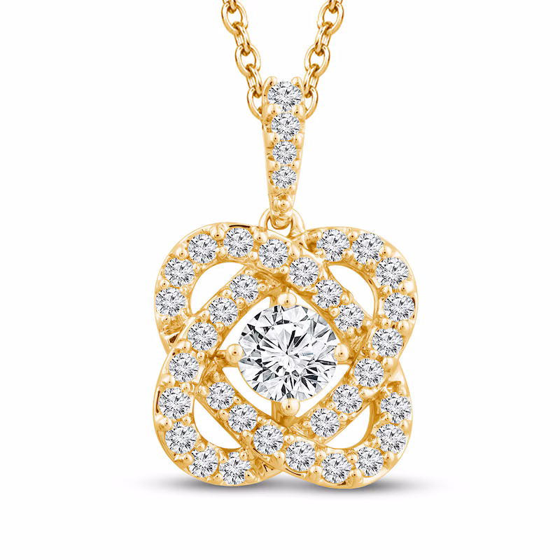 Center of Me Diamond Necklace 1-1/2 ct tw 14K Yellow Gold 18