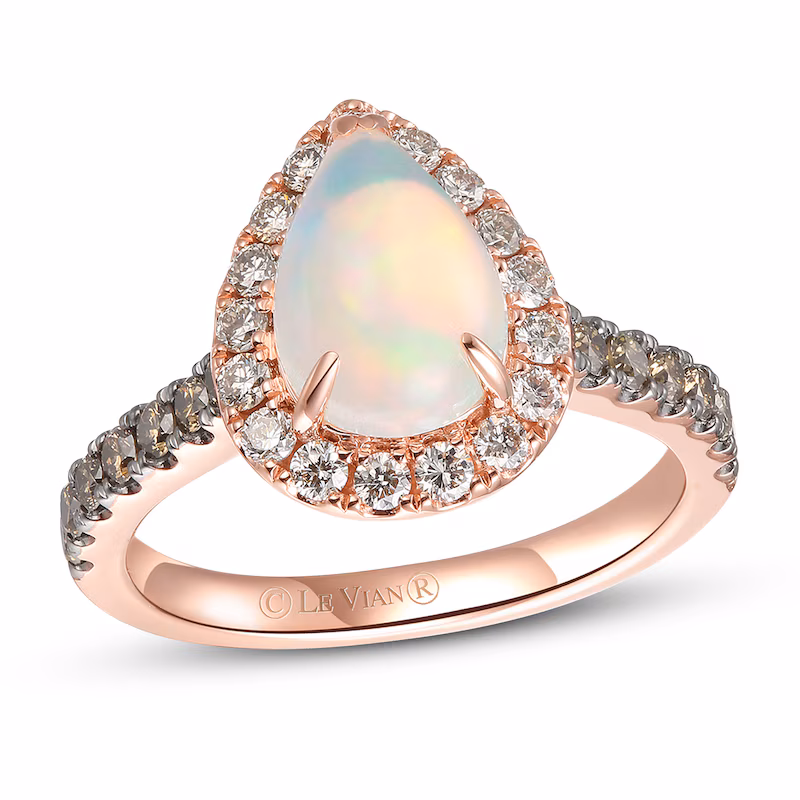  Le Vian Opal Ring 3/4 ct tw Diamonds Pear-shaped 14K Strawberry Gold