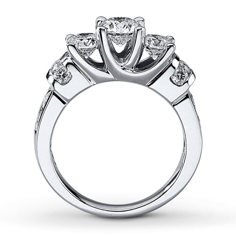 Three-Stone Diamond Ring 2-1/2 ct tw 14K White Gold
