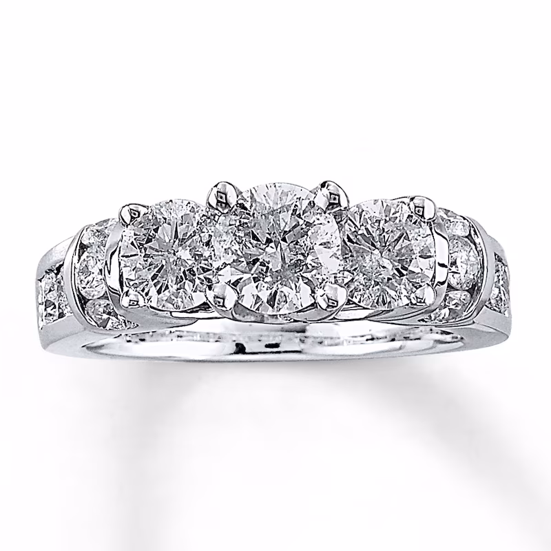 Three-Stone Diamond Ring 2-1/2 ct tw 14K White Gold