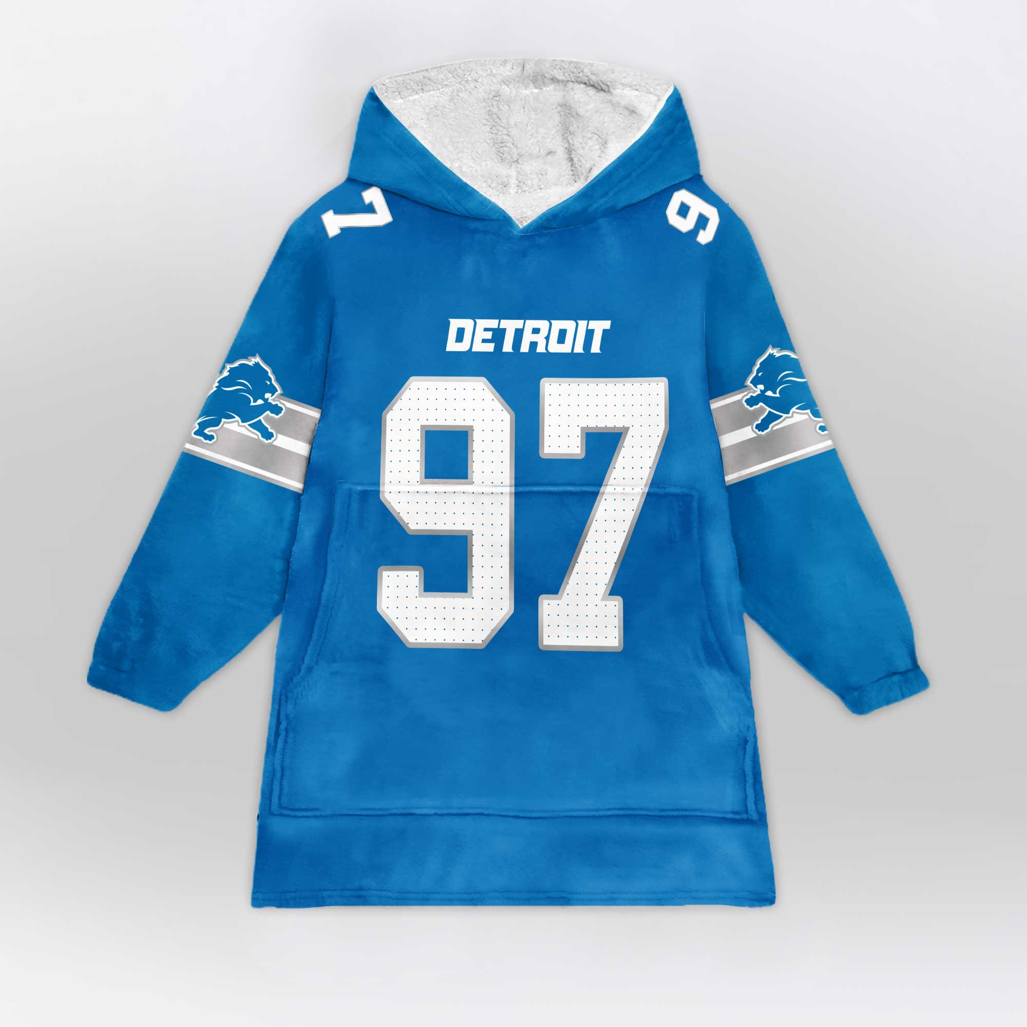 Adult 97 Detroit Football Unisex Blanket Hoodie