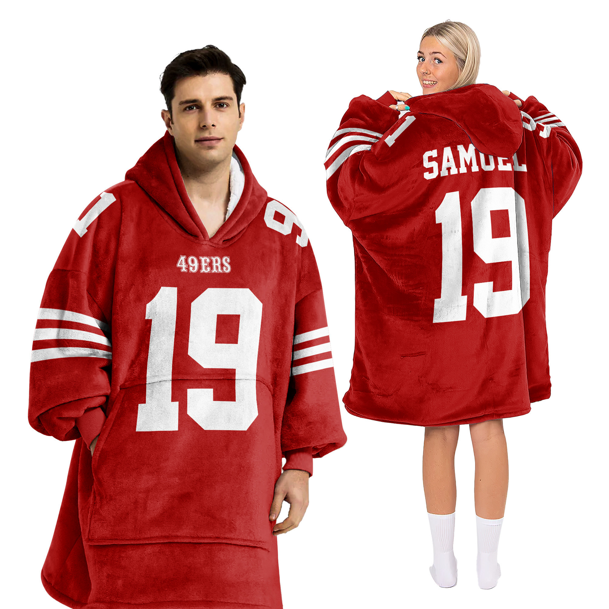 Adult D.S 19 San Francisco 49ers Football Unisex Blanket Hoodie