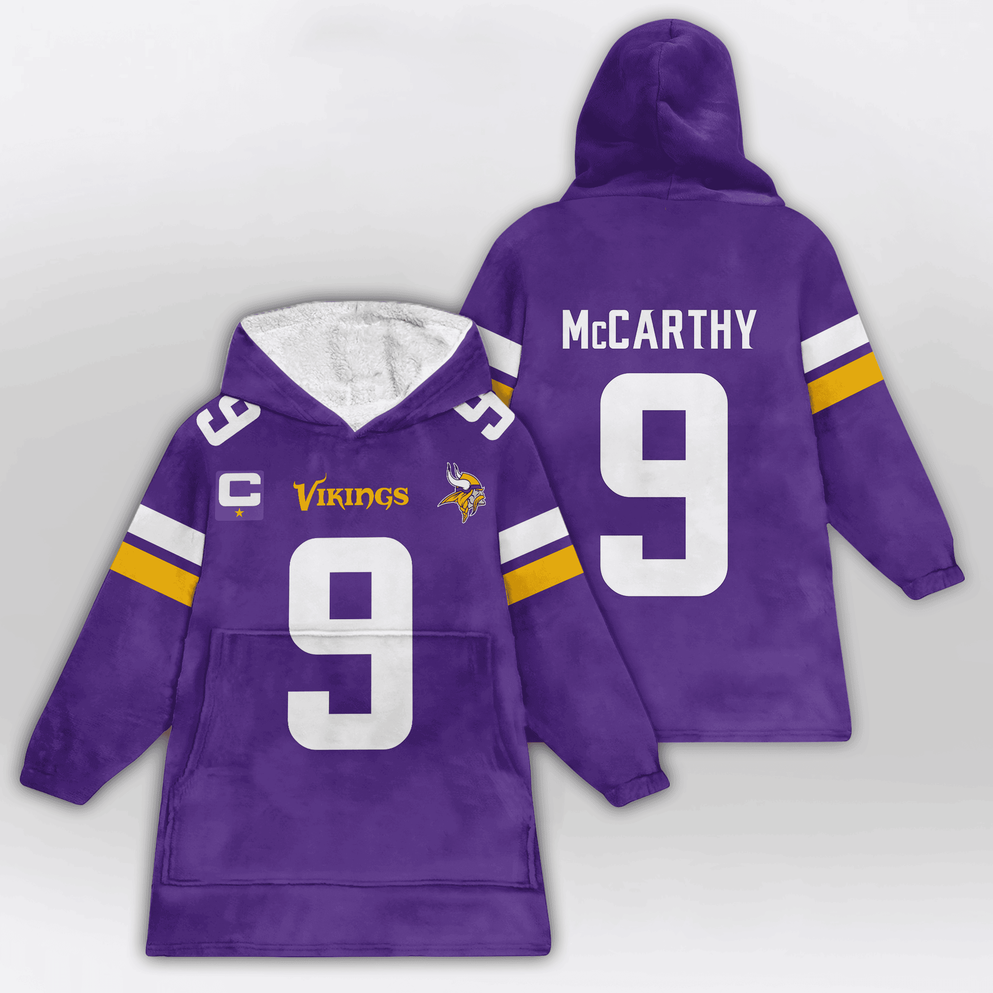 Adult Captain 9 Minnesota Football Unisex Blanket Hoodie