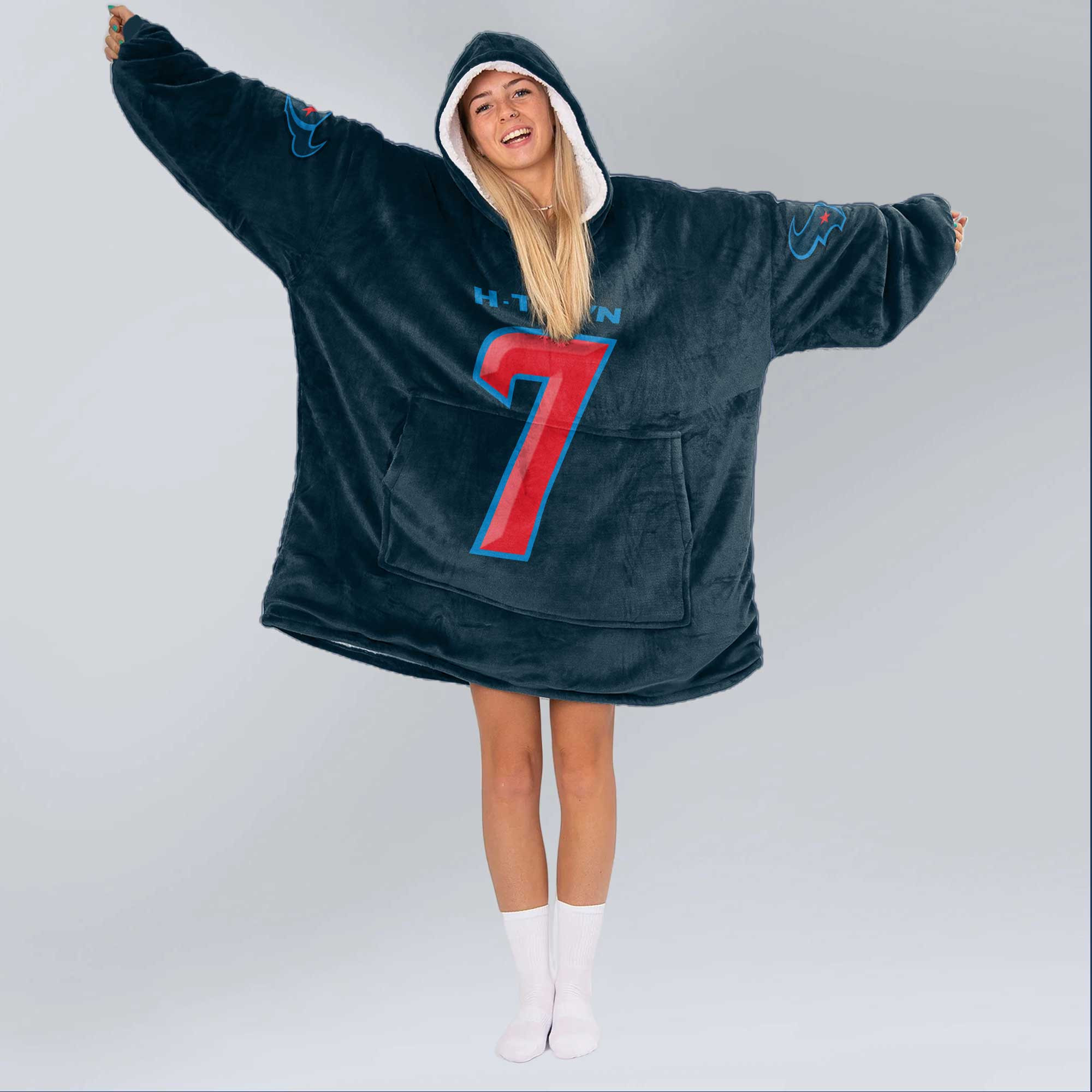 Adult C.S 7 Houston Football Unisex Blanket Hoodie