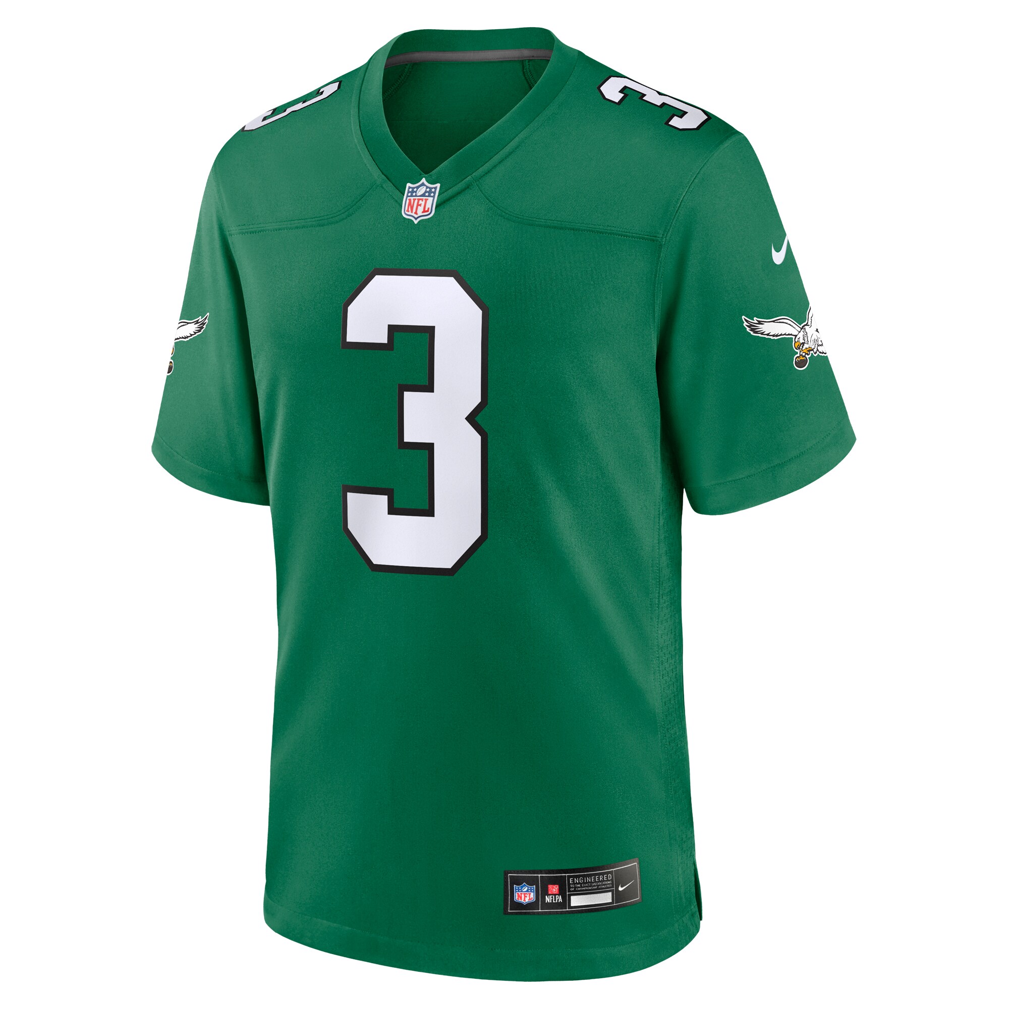 Nolan Smith #3 Philadelphia Eagles Alternate Game Jersey - Kelly Green