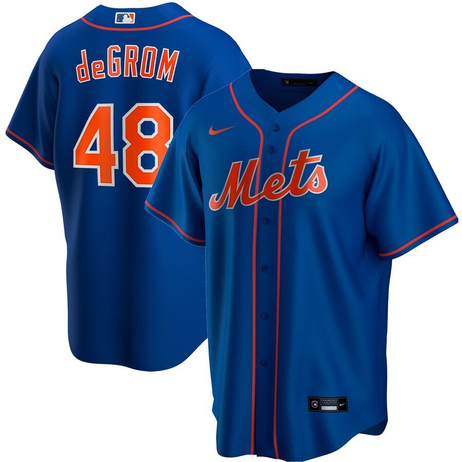 Men's  New York Mets #48 Jacob deGrom Royal Alternate 2020 MLB Jersey
