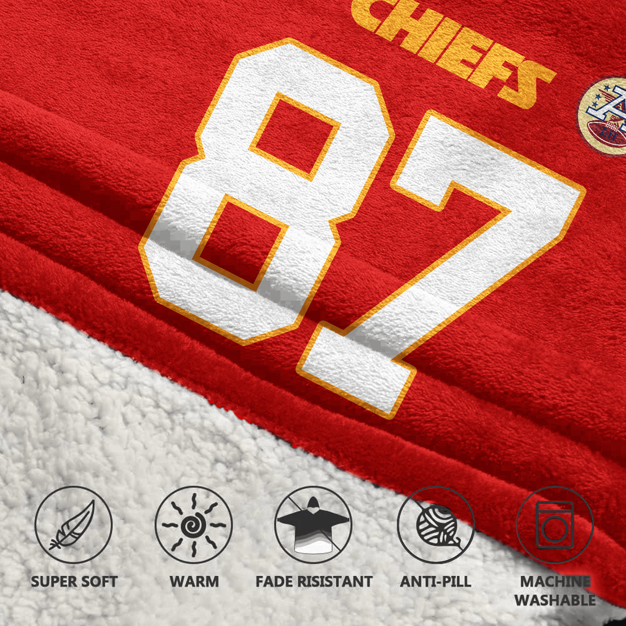 Adult T.K 87 Kansas City Football Unisex Blanket Hoodie