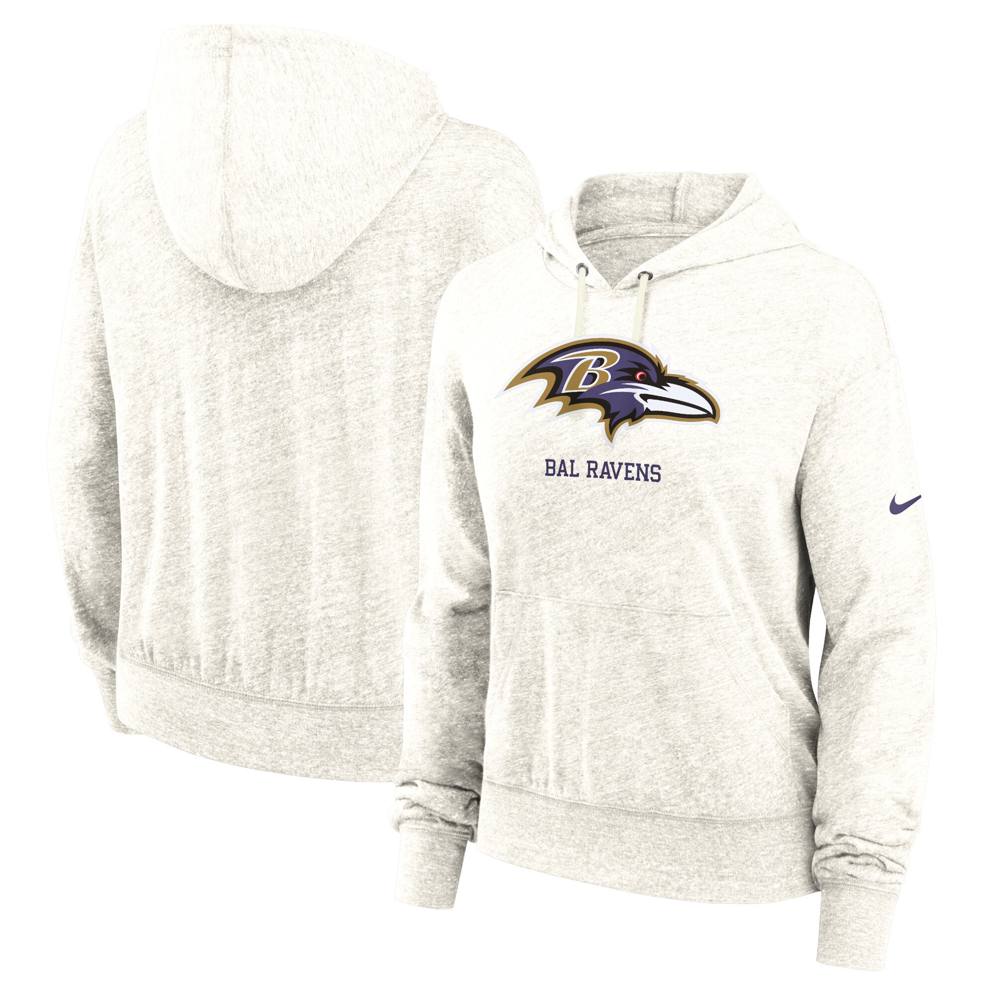 Baltimore Ravens Women's Gym Vintage Logo Pullover Hoodie - Cream