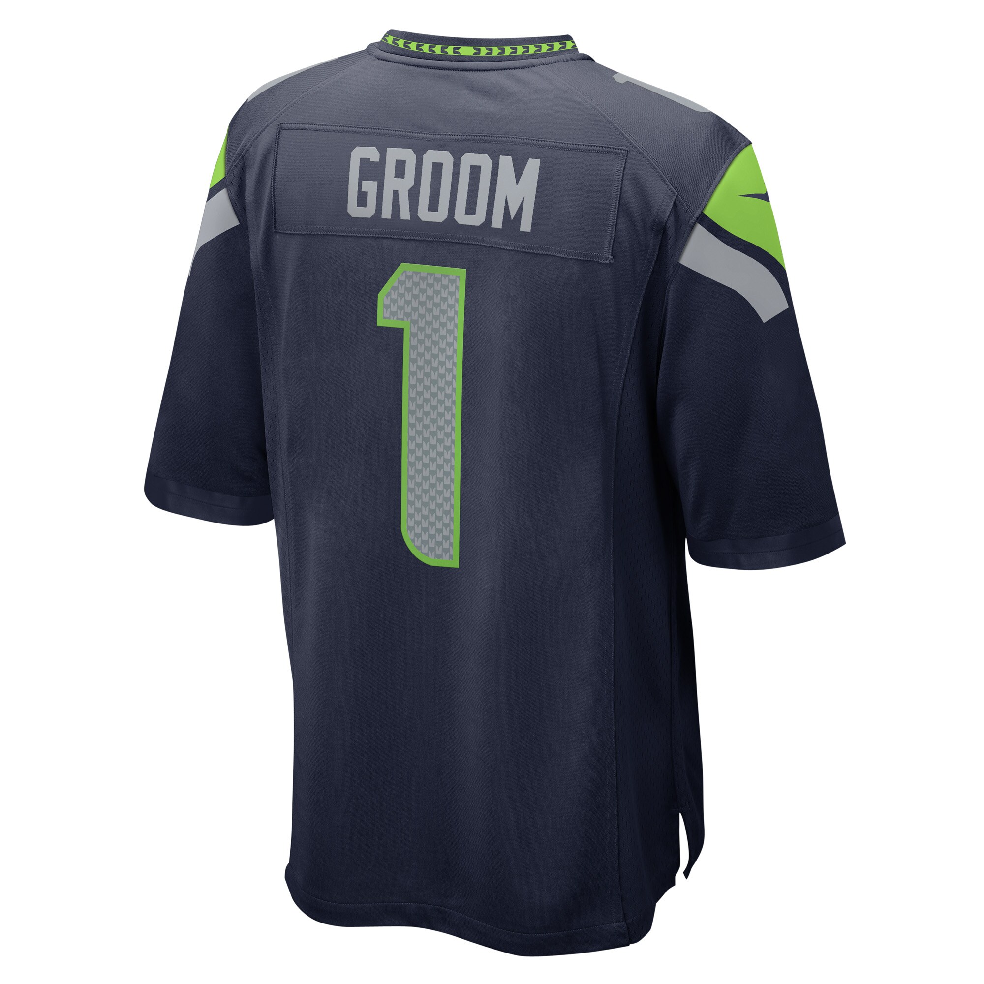 Number 1 Groom Seattle Seahawks Game Jersey - College Navy