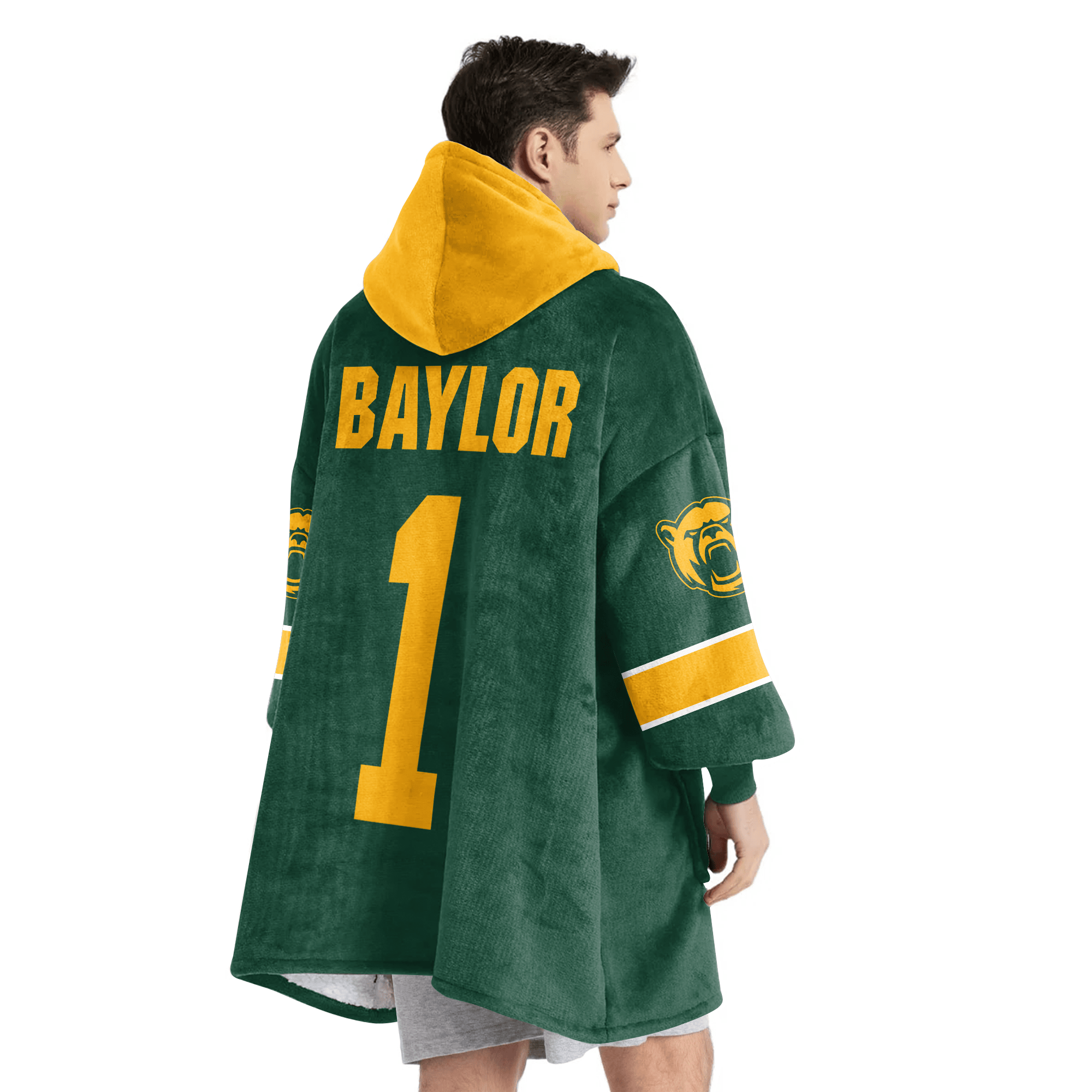 Adult #1 Baylor Football Unisex Blanket Hoodie