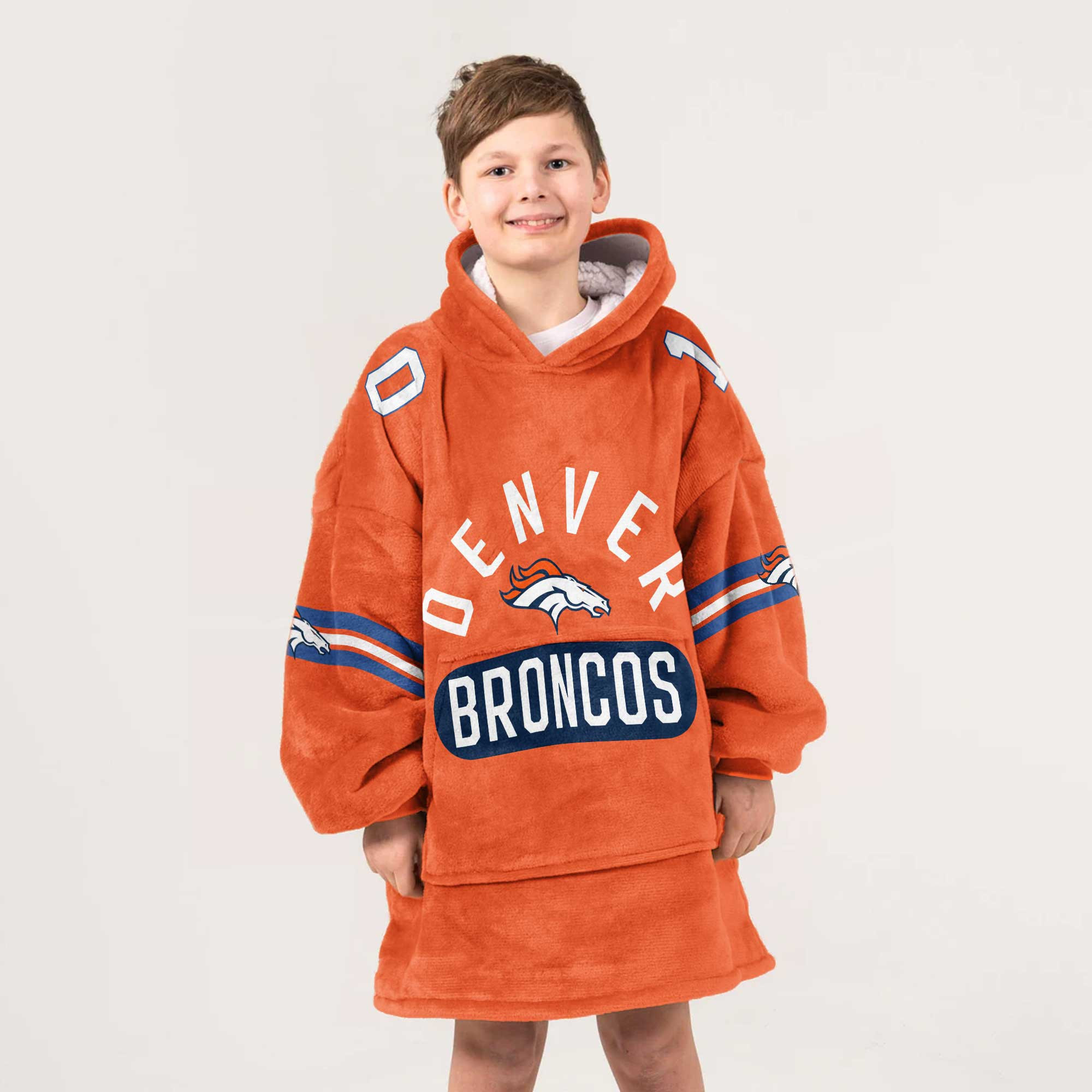 Adult 10 Denver Football Unisex Blanket Hoodie