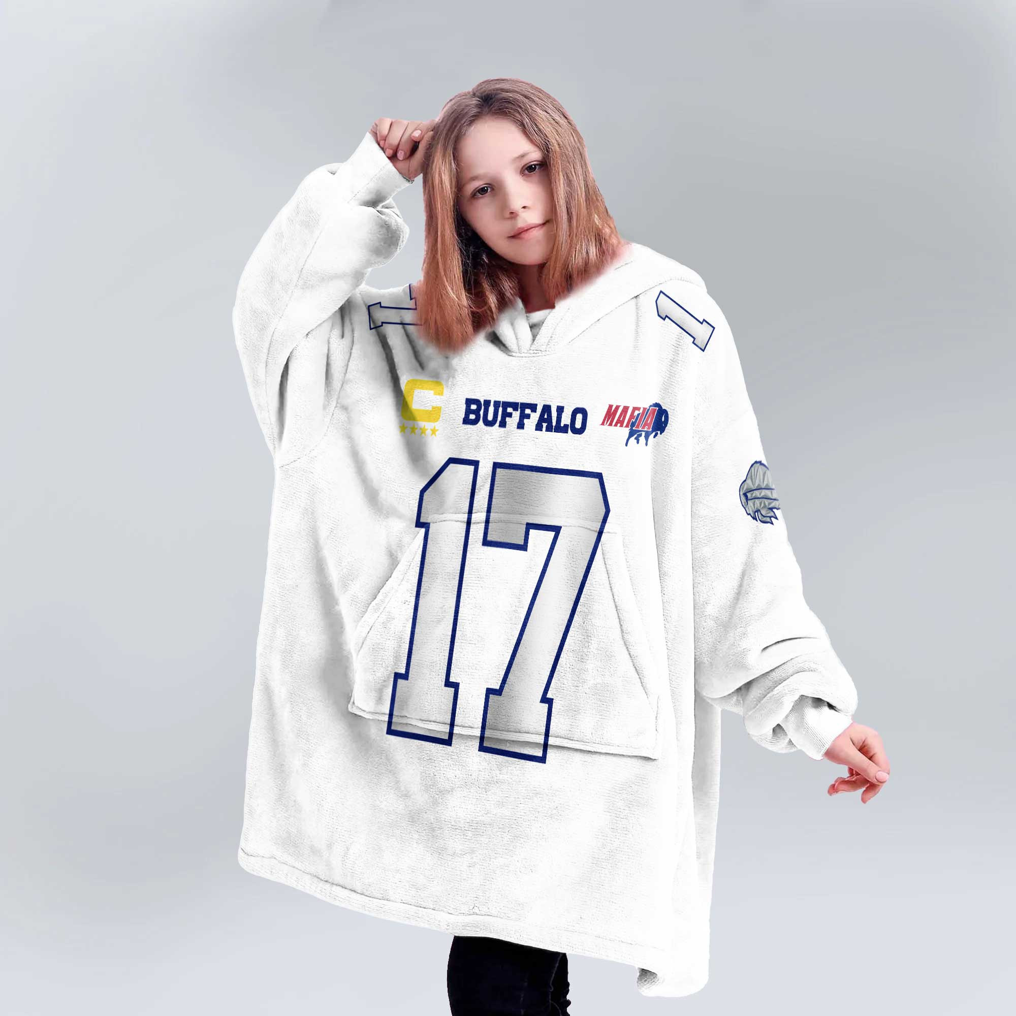Kid Mafia J.A 17 Buffalo Football Unisex Blanket Hoodie