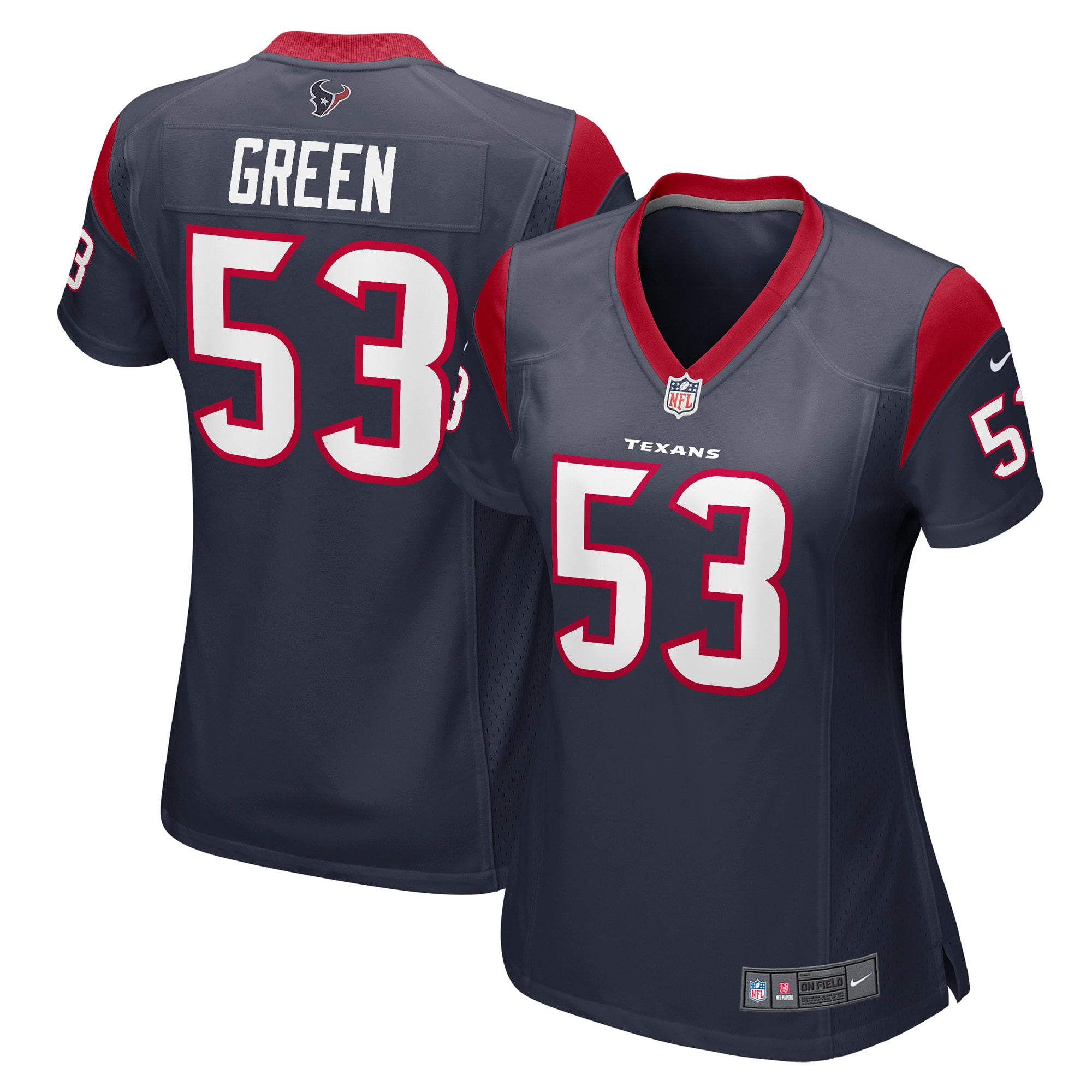 Kendrick Green Houston Texans Women's Team Game Jersey -  Navy