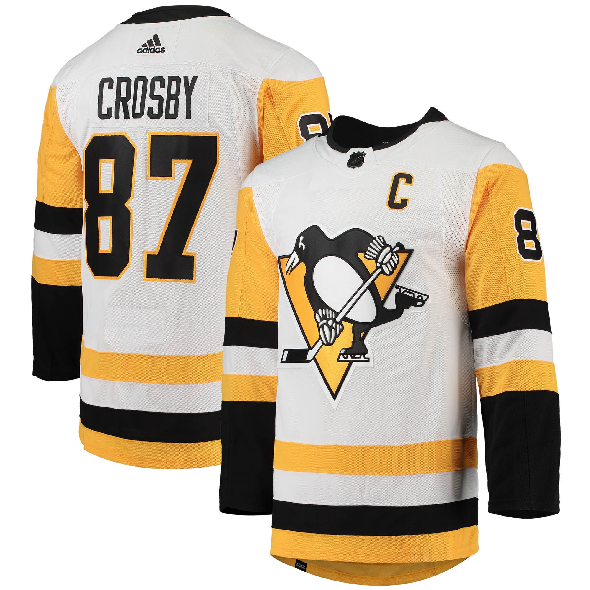 Sidney Crosby Pittsburgh Penguins  Away Captain Patch Primegreen Authentic Pro Player Jersey - White