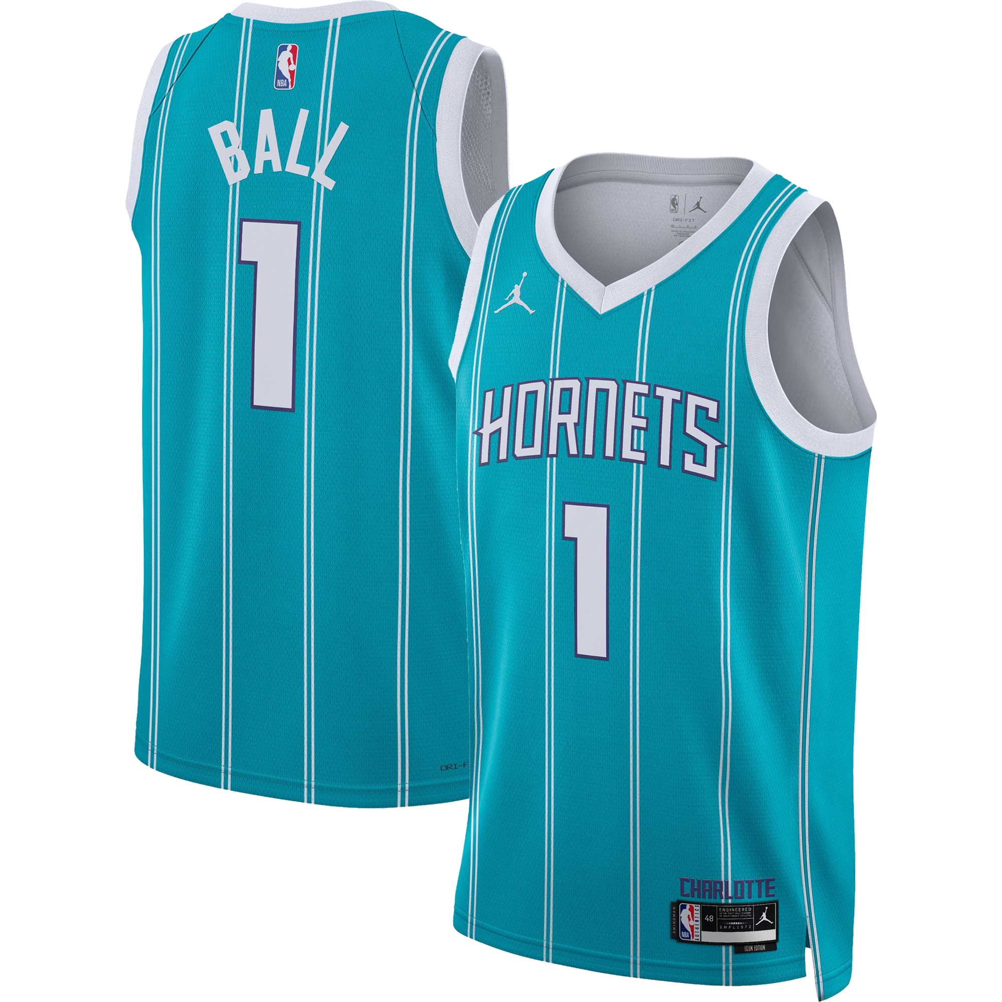 LaMelo Ball Charlotte Hornets  Brand Unisex Swingman Jersey - Icon Edition - Teal
